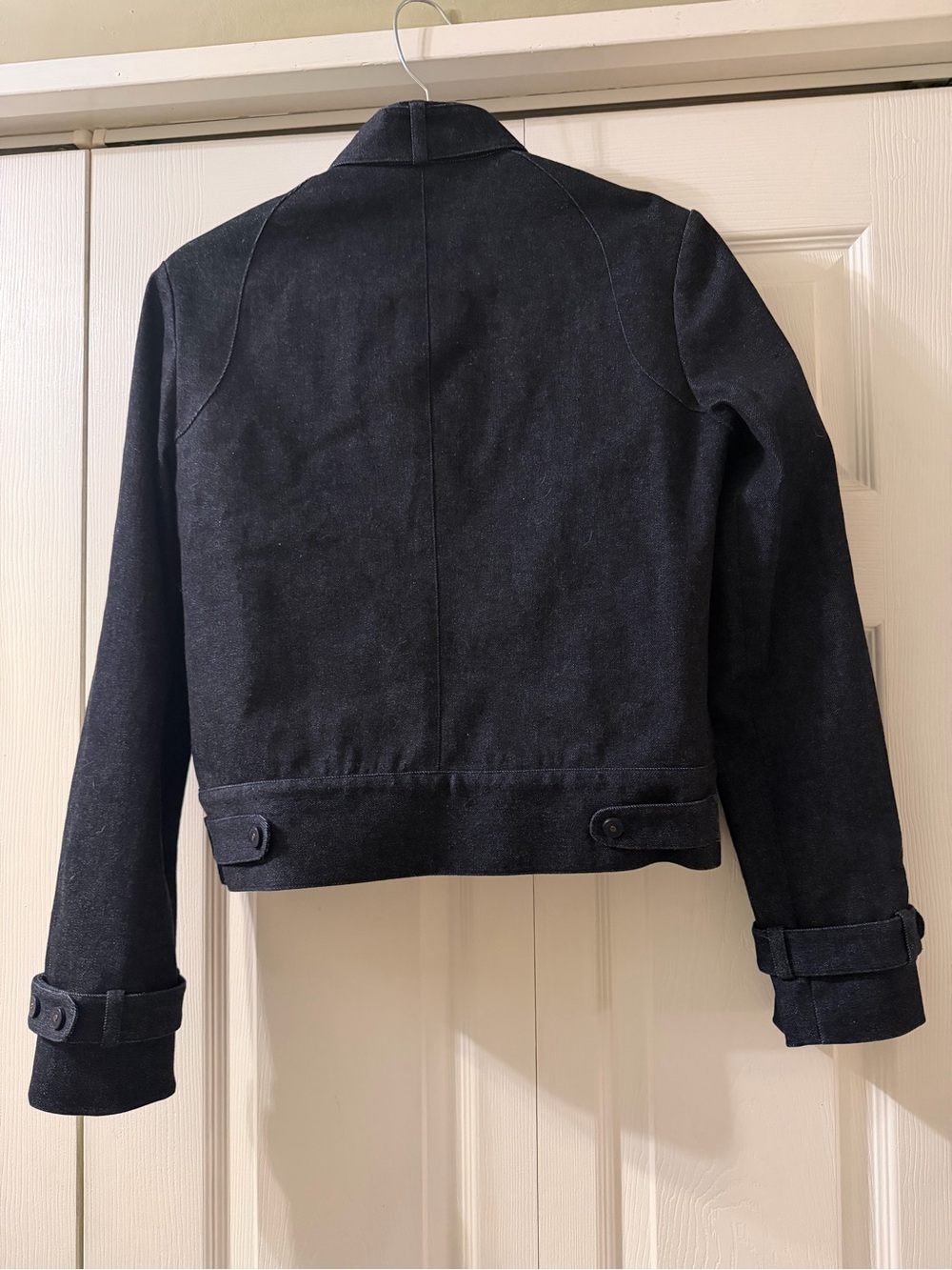 Ralph Lauren Black Label Women's Moto-Style Dark Wash Denim Jacket Size 6 - Picture 3 of 7